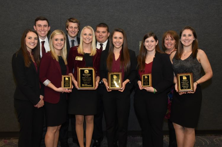 MSU NAMA students with their awards