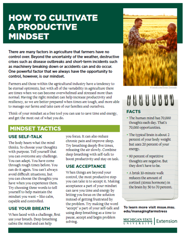 How to Cultivate a Productive Mindset - Managing Farm Stress
