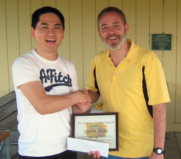 Wang also won the Department of Entomology's Dreisbach Award this spring, presented by Interim Department Chair Doug Landis.