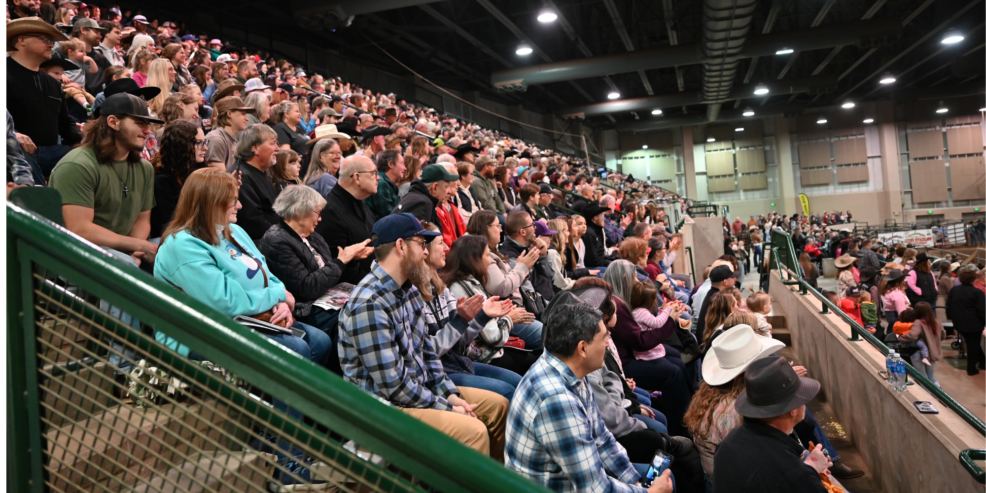 Wide shot of the crowd at the Spartan Stampede Rodeo.
