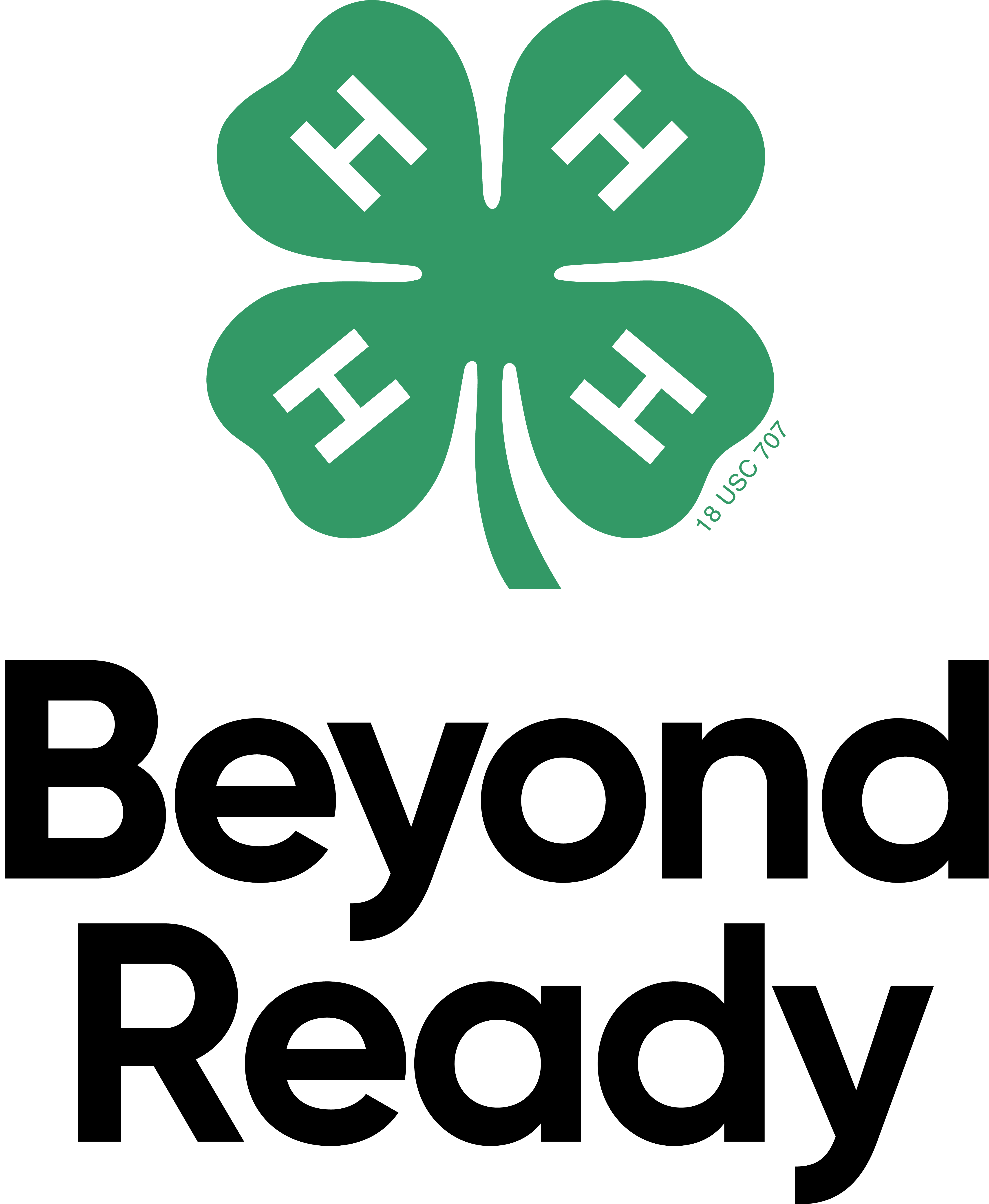 green 4-H clover with word beyond ready below.