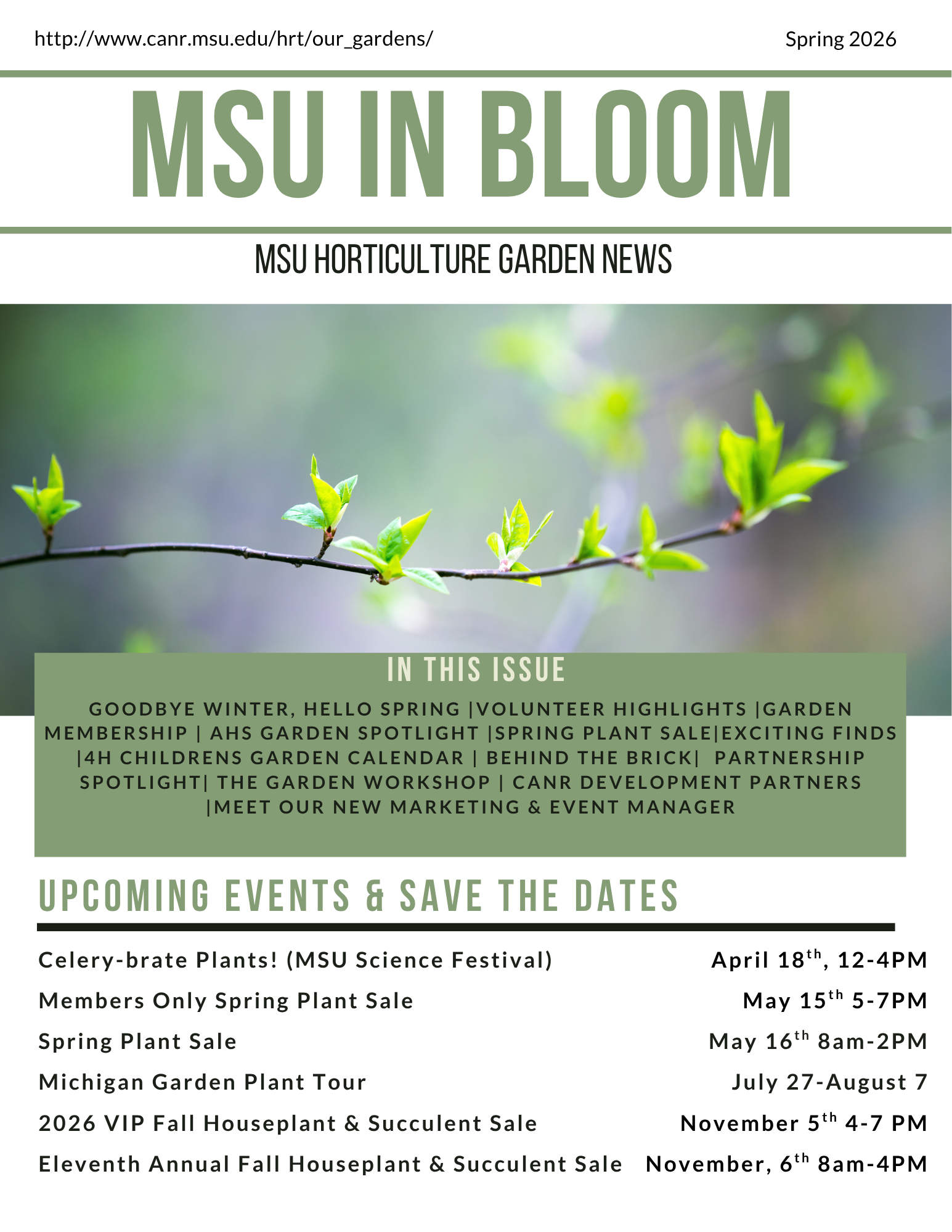 Spring 2026 Newsletter - Department of Horticulture