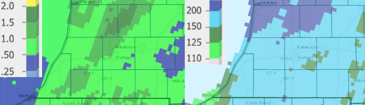 Precipitation totals graph