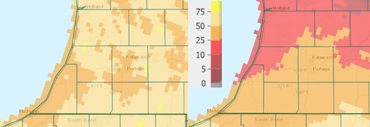 Precipitation percent of normal 