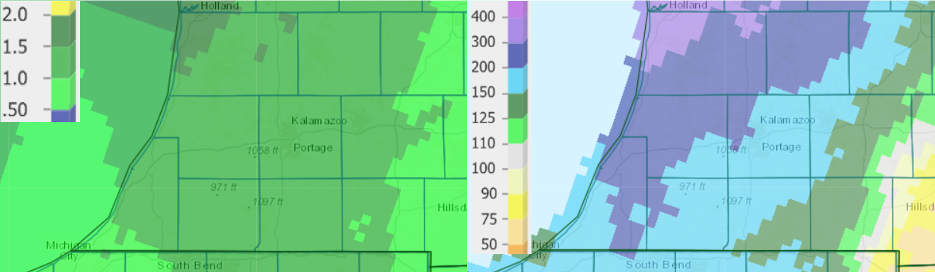 Precipitation totals graph