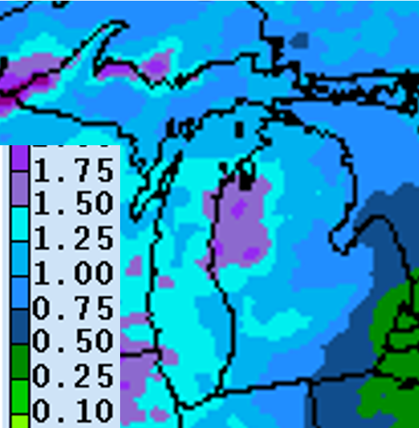 Precipitation forecast for April 7-14.