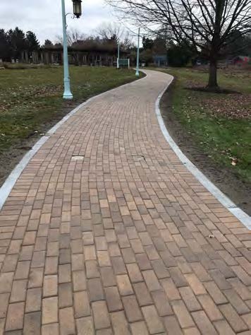 The finished brick walkway